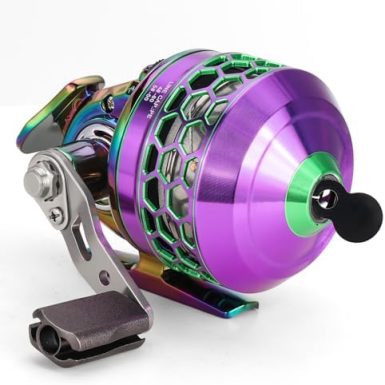 Sougayilang Spincast Fishing Reel,High Speed 3.9:1 Gear Ratio,Trouble-Free Push-Button Bait Casting Design and Reversible Handle for Left/Right Retrieve,Pre-Spooled with Monofilament Line