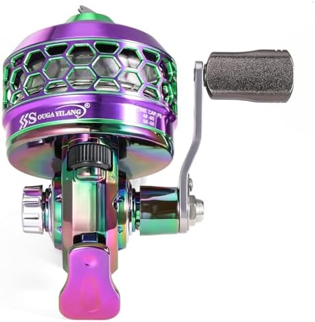 Sougayilang Spincast Fishing Reel,High Speed 3.9:1 Gear Ratio,Trouble-Free Push-Button Bait Casting Design and Reversible Handle for Left/Right Retrieve,Pre-Spooled with Monofilament Line - Image 2